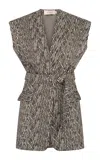 Silvia Tcherassi Galicia Printed Mini Dress In Black,white