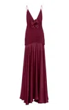 Silvia Tcherassi Gana Embellished Gown In Burgundy