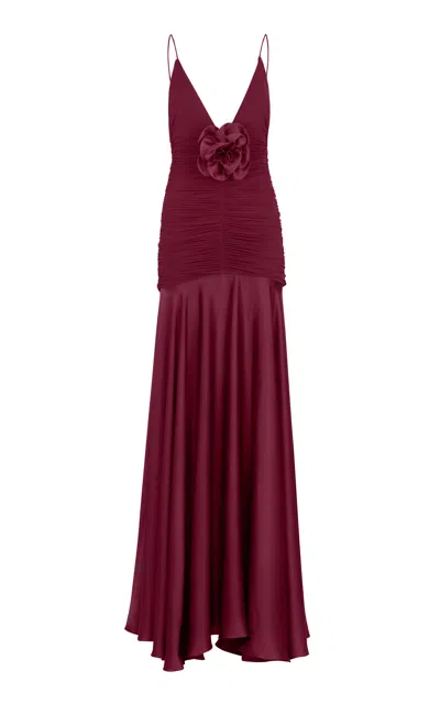 Silvia Tcherassi Gana Embellished Gown In Burgundy