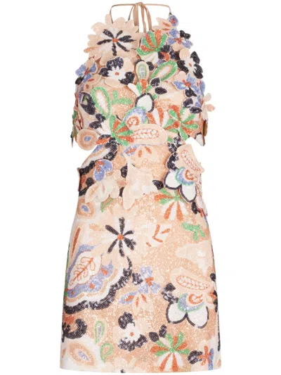 Silvia Tcherassi Garazi Embellished Mini Dress In Multi