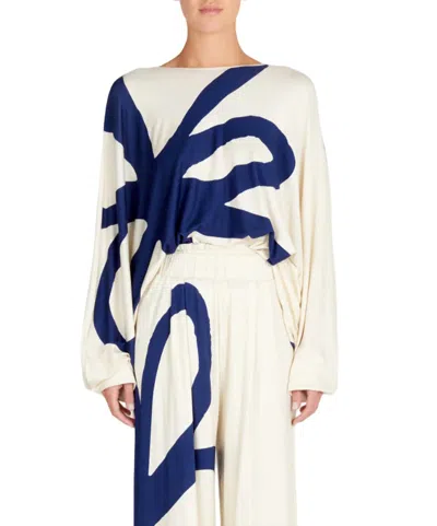 Silvia Tcherassi Gardone Blouse In Neutral Block In Multi