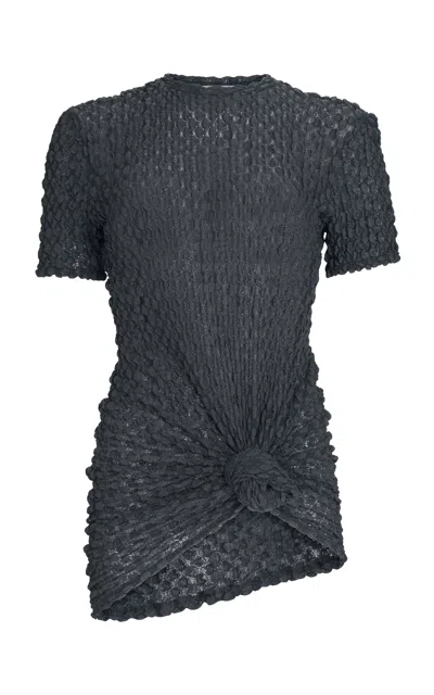 Silvia Tcherassi Gen Wrap Detailed Top In Dark Grey