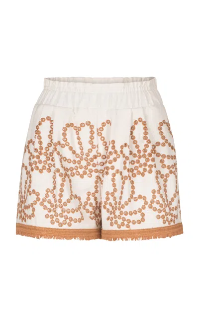 Silvia Tcherassi Giorgio Cotton-blend Eyelet Shorts In White