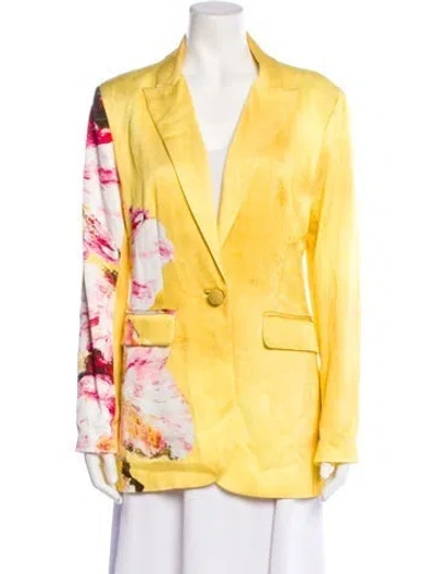 Pre-owned Silvia Tcherassi Graphic Print Blazer In Yellow