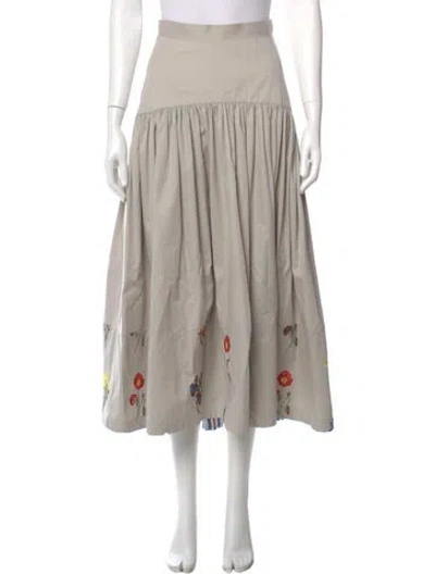 Pre-owned Silvia Tcherassi Graphic Print Midi Length Skirt In Neutral