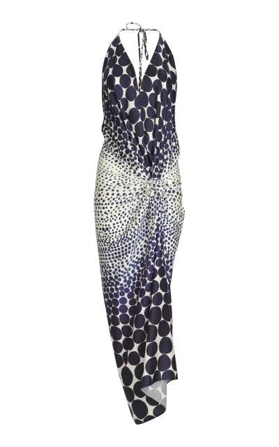 Silvia Tcherassi Guadalupe Gathered Crepe Midi Dress In Print
