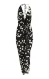 Silvia Tcherassi Guadalupe Gathered Stretch-silk Midi Dress In Print