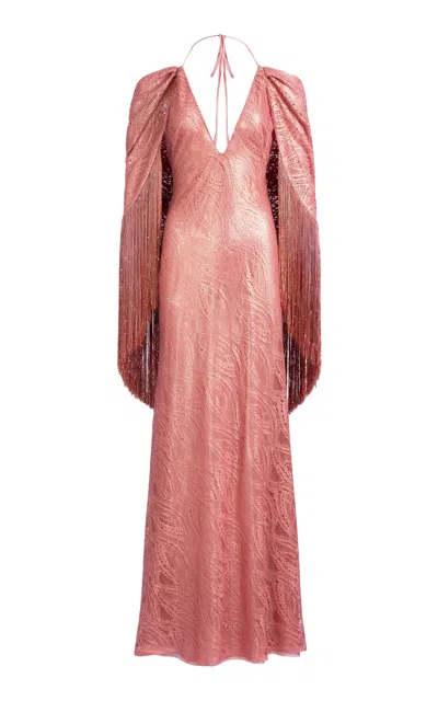 Silvia Tcherassi Habana Embellished Maxi Dress In Pink