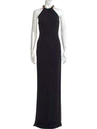 Pre-owned Silvia Tcherassi Halterneck Long Dress In Black