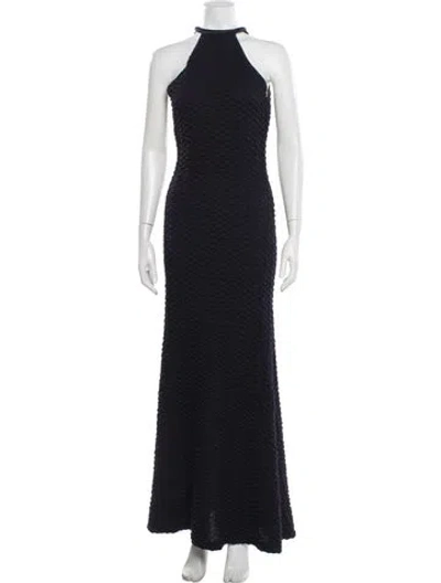 Pre-owned Silvia Tcherassi Halterneck Long Dress In Blue