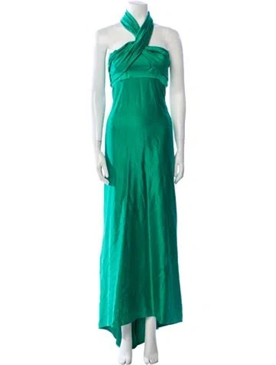 Pre-owned Silvia Tcherassi Halterneck Long Dress In Green