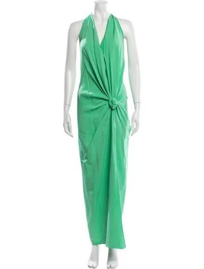 Pre-owned Silvia Tcherassi Halterneck Long Dress In Green