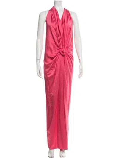 Pre-owned Silvia Tcherassi Halterneck Long Dress In Pink