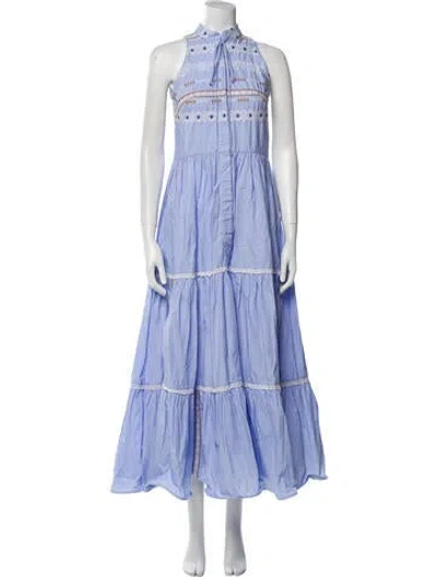 Pre-owned Silvia Tcherassi Halterneck Long Dress In Purple