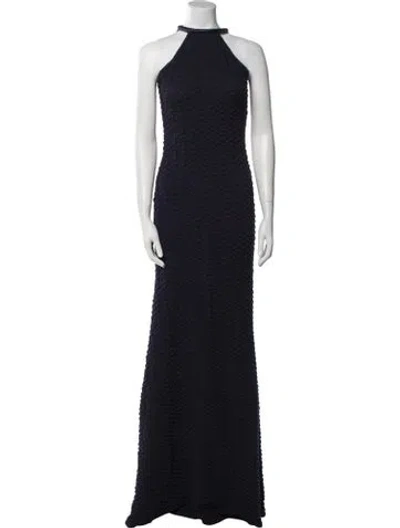 Pre-owned Silvia Tcherassi Halterneck Long Dress W/ Tags In Blue