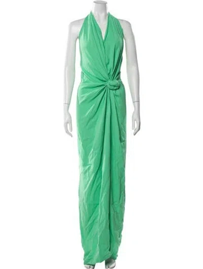 Pre-owned Silvia Tcherassi Halterneck Long Dress W/ Tags In Green