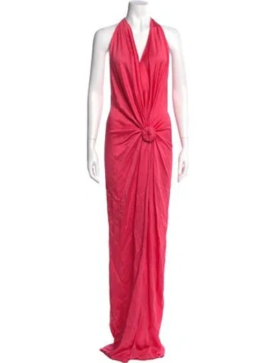 Pre-owned Silvia Tcherassi Halterneck Long Dress W/ Tags In Pink