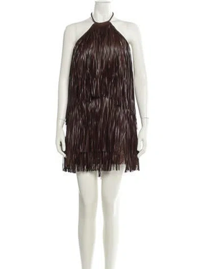 Pre-owned Silvia Tcherassi Halterneck Mini Dress In Brown