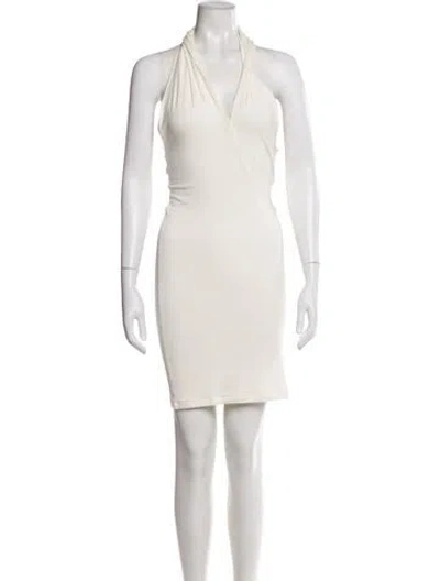 Pre-owned Silvia Tcherassi Halterneck Mini Dress In Neutral