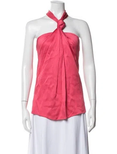 Pre-owned Silvia Tcherassi Halterneck Sleeveless Blouse In Pink