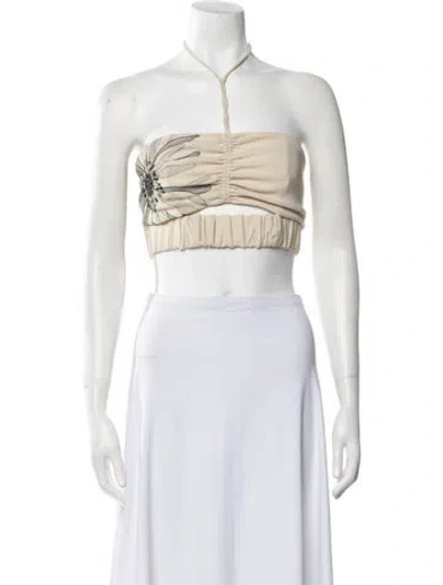 Pre-owned Silvia Tcherassi Halterneck Sleeveless Crop Top In Neutral