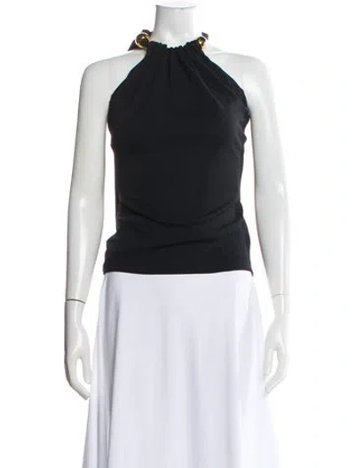 Pre-owned Silvia Tcherassi Halterneck Sleeveless Top In Black