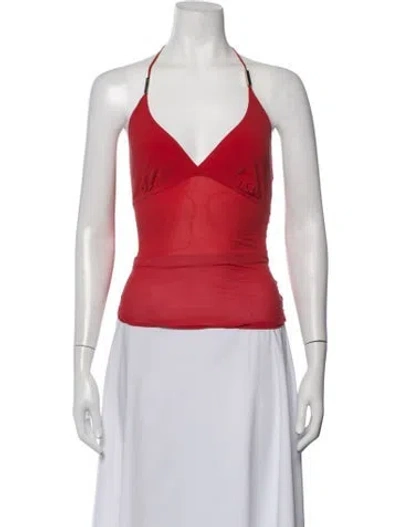 Pre-owned Silvia Tcherassi Halterneck Sleeveless Top In Red