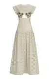 Silvia Tcherassi Hanane Embroidered Cutout Cotton Maxi Dress In Stripe