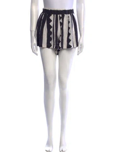 Pre-owned Silvia Tcherassi Hibiscus Short Mini Shorts In Black