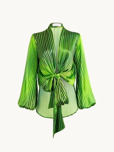Silvia Tcherassi Honey Blouse Green Stripes Xs
