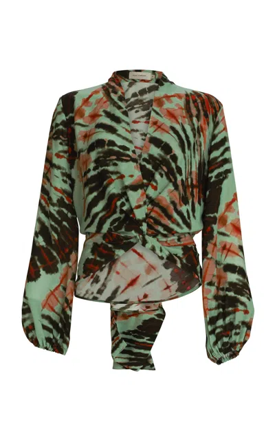 Silvia Tcherassi Honey Keyhole Cutout Top In Multi