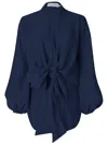 Silvia Tcherassi Honey Self-tie Blouse In Blue
