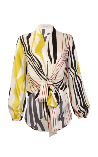Silvia Tcherassi Honey Silk Top In Multi