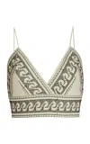 Silvia Tcherassi Ibbie Linen-cotton Crop Top In Multi