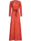 Silvia Tcherassi Ida Abstract-embroidered Dress In Red