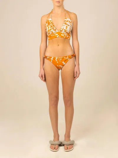 Silvia Tcherassi Idina Bikini Bottom In Orange Blossom Branch In Multi