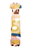 Silvia Tcherassi Ikia Jersey Maxi Dress In Animal Print