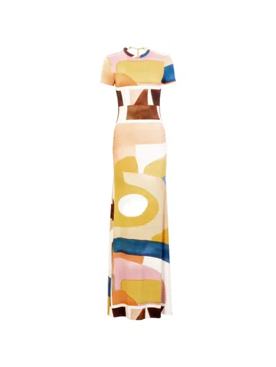 Silvia Tcherassi Ikia Printed Maxi Dress In Multi