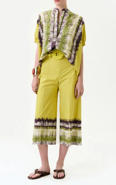 Silvia Tcherassi Ilma Cotton Straight Leg Pants In Print