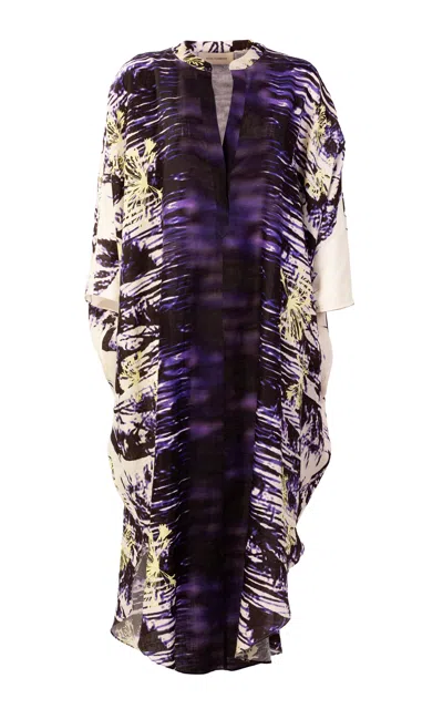 Silvia Tcherassi Ilse Silk Tunic In Purple