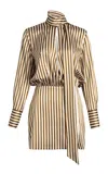 Silvia Tcherassi Imelda Silk Mini Dress In Brown