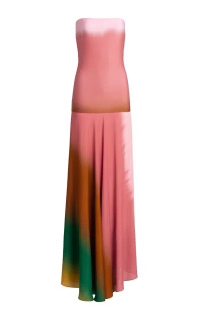 Silvia Tcherassi Inari Strapless Jersey Maxi Dress In Pink
