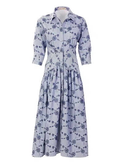 Silvia Tcherassi Indy Midi Dress In Blue