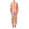 Silvia Tcherassi Isernia Tunic Dress In Apricot Spring Garden In Multi