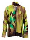 Silvia Tcherassi Jaboca Abstract Print Blouse In Green