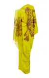 Silvia Tcherassi Jade Draped Stretch-silk Maxi Dress In Yellow