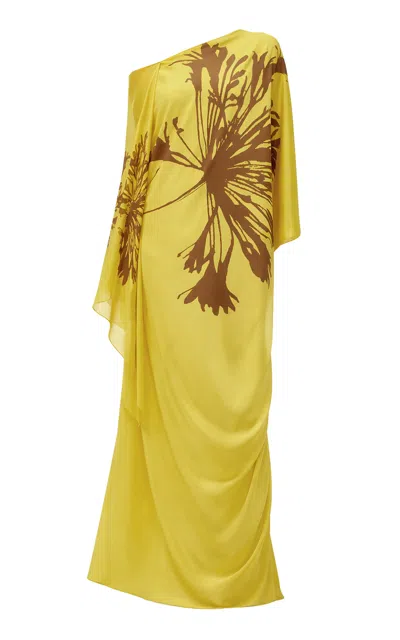 Silvia Tcherassi Jade Silk Maxi Dress In Yellow