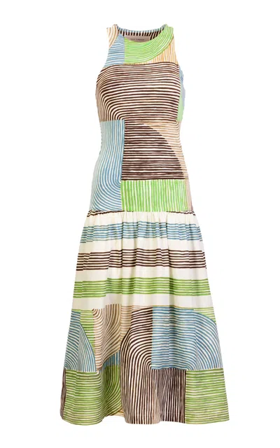 Silvia Tcherassi Jamelia Cotton Blend Midi Dress In Multi