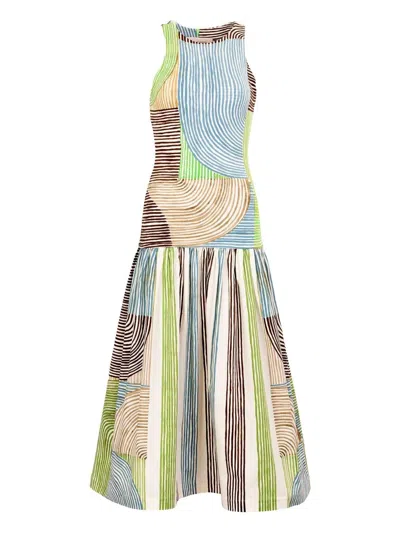 Silvia Tcherassi Jamelia Midi Dress In Green