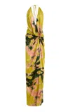 Silvia Tcherassi Jazmin Stretch-silk Midi Dress In Yellow